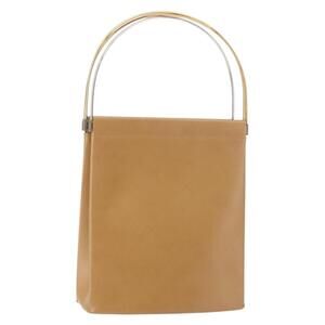 CARTIER Trinity Hand Bag Leather Beige Gold Auth bs30237